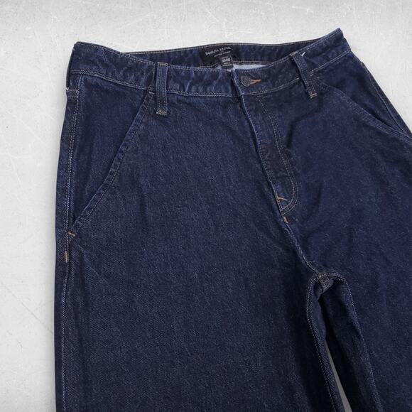 Banana Republic Jeans Women 30/10 Blue Wide Leg High Rise Trouser Casual Chic - Picture 9 of 11